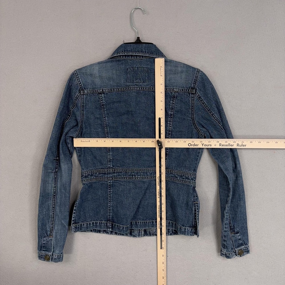 Vintage Lucky Brand Jacket Womens Medium Blue Denim Utility Cargo Pockets 90s - Picture 9 of 12